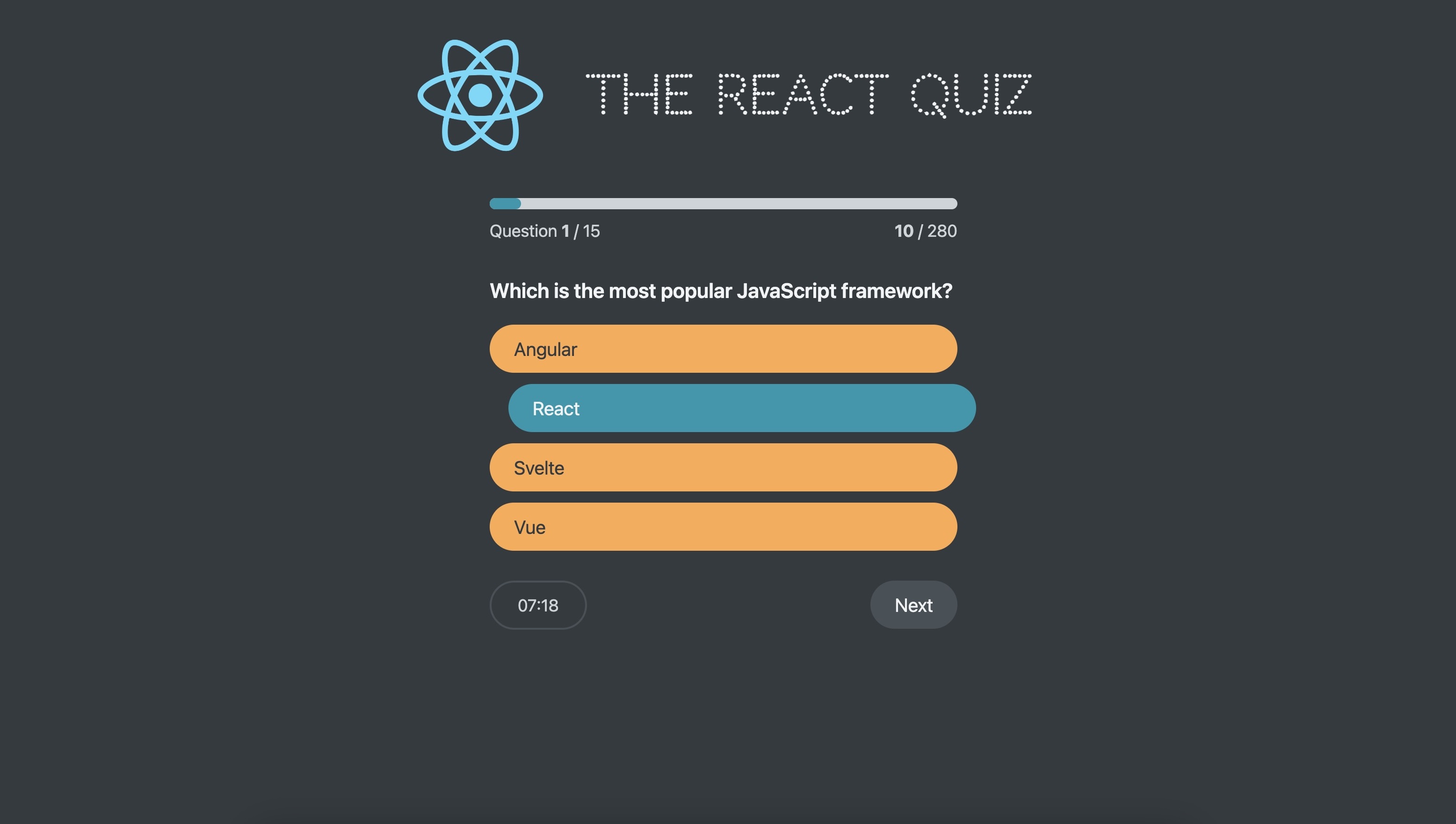 React Quiz Project