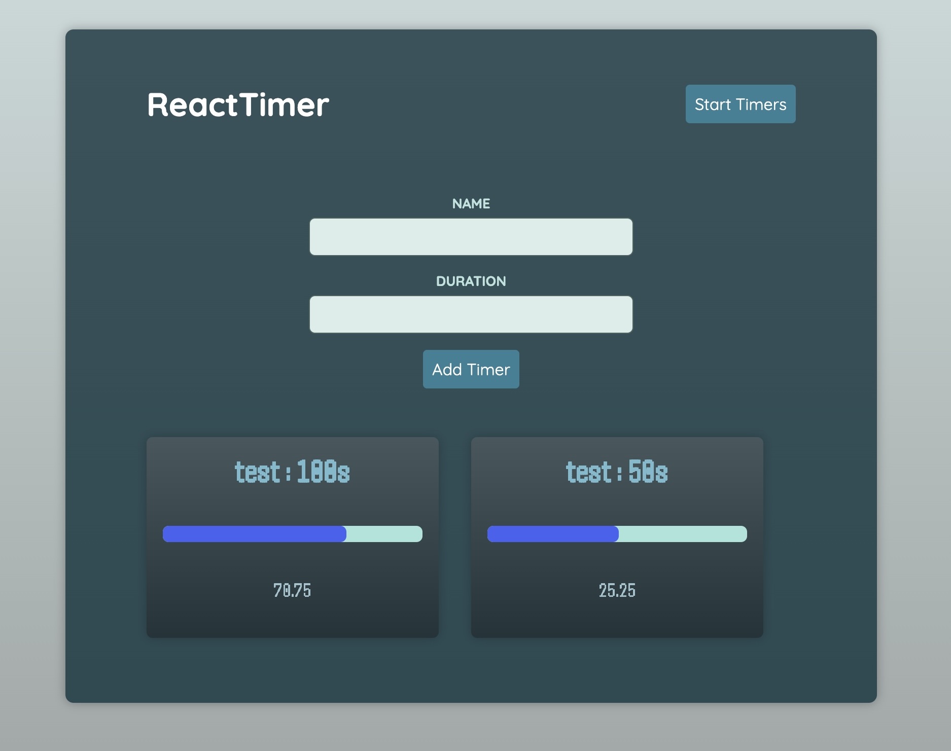 React Timer Project